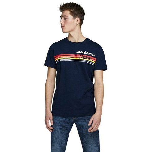 JACK & JONES JORVENTURE-PRINT T-SHIRT | BLUE